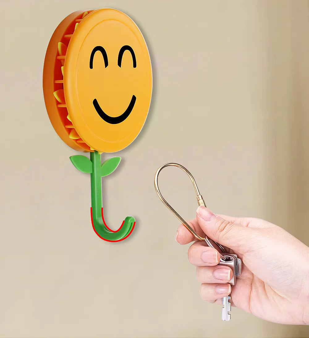 Smiley Sunflower Wall Hooks (Set of 4) — Instant Cheer for Any Space