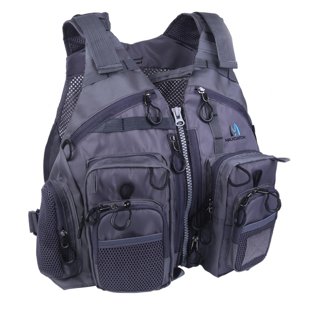 Maximumcatch Fly Fishing Vest Adjustable Mutil-Pocket Packs &amp; Detachable Cushion Fishing Vest