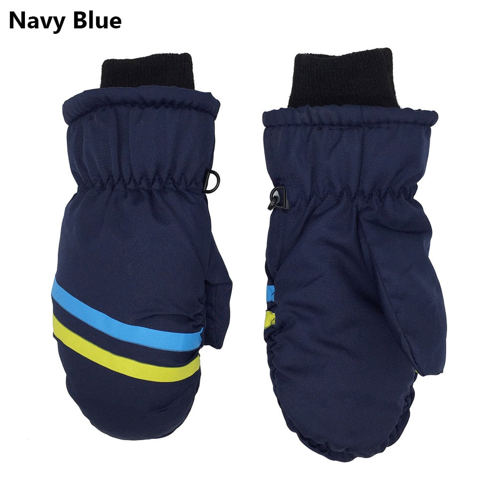 Thermal Ski Gloves Children Kids Winter Fleece Waterproof Warm Child Snowboard Snow Gloves 3 Fingers for Skiing Riding перчатки