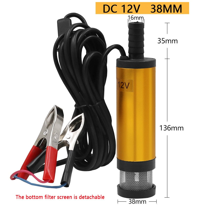 12V DC Diesel Fuel Water Oil Car Camping Fishing Submersible Transfer Pump