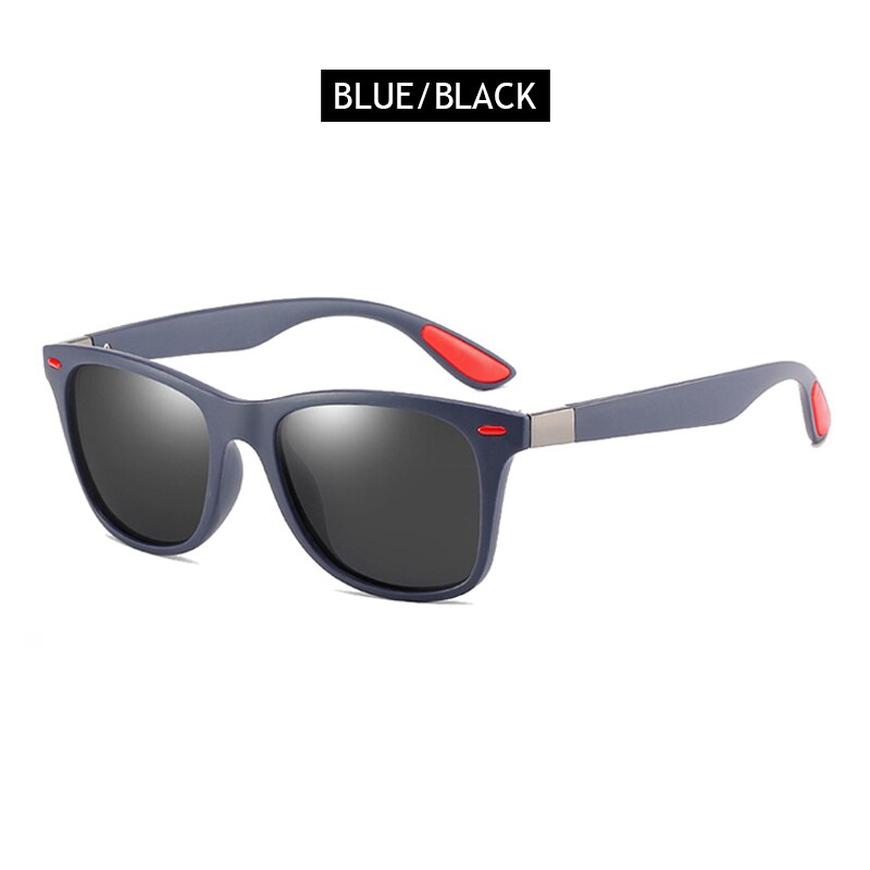 FUQIAN Hot Sale Polarized Sunglasses Men Women Classic Square Plastic Driving Sun Glasses Male Fashion Black Shades UV400