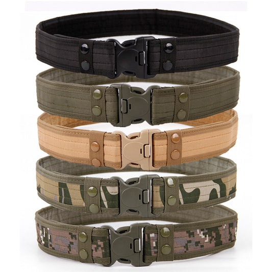 2022 New Army Style Combat Belts Quick Release Tactical Belt Fashion Men Canvas Waistband Outdoor Hunting Camouflage Waist Strap