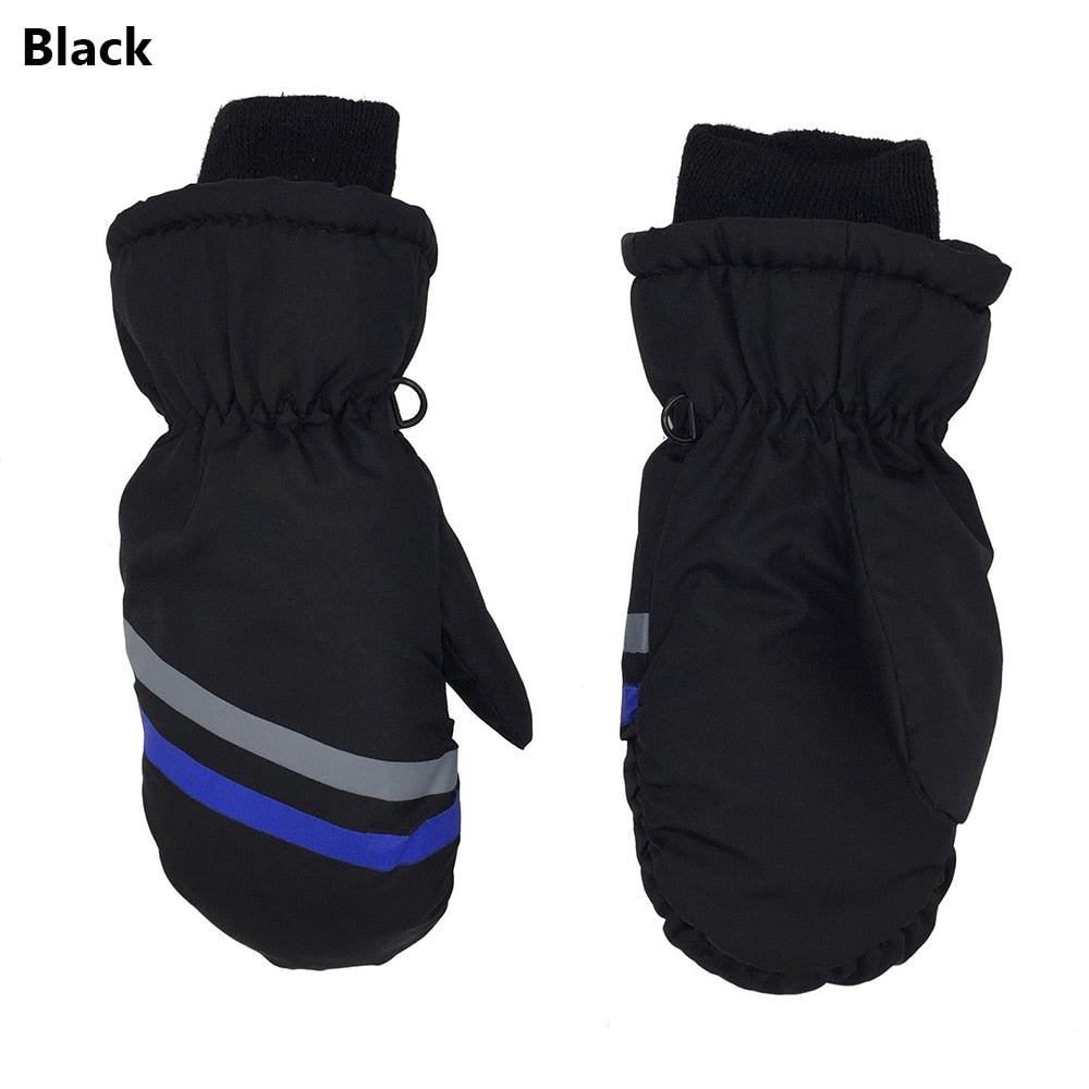 Thermal Ski Gloves Children Kids Winter Fleece Waterproof Warm Child Snowboard Snow Gloves 3 Fingers for Skiing Riding перчатки