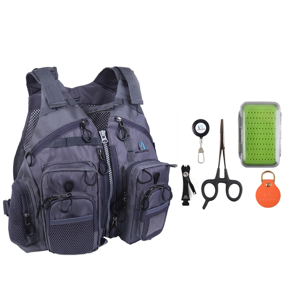 Maximumcatch Fly Fishing Vest Adjustable Mutil-Pocket Packs &amp; Detachable Cushion Fishing Vest