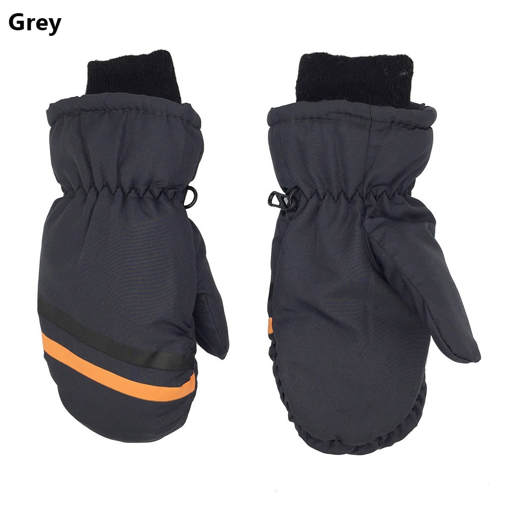 Thermal Ski Gloves Children Kids Winter Fleece Waterproof Warm Child Snowboard Snow Gloves 3 Fingers for Skiing Riding перчатки