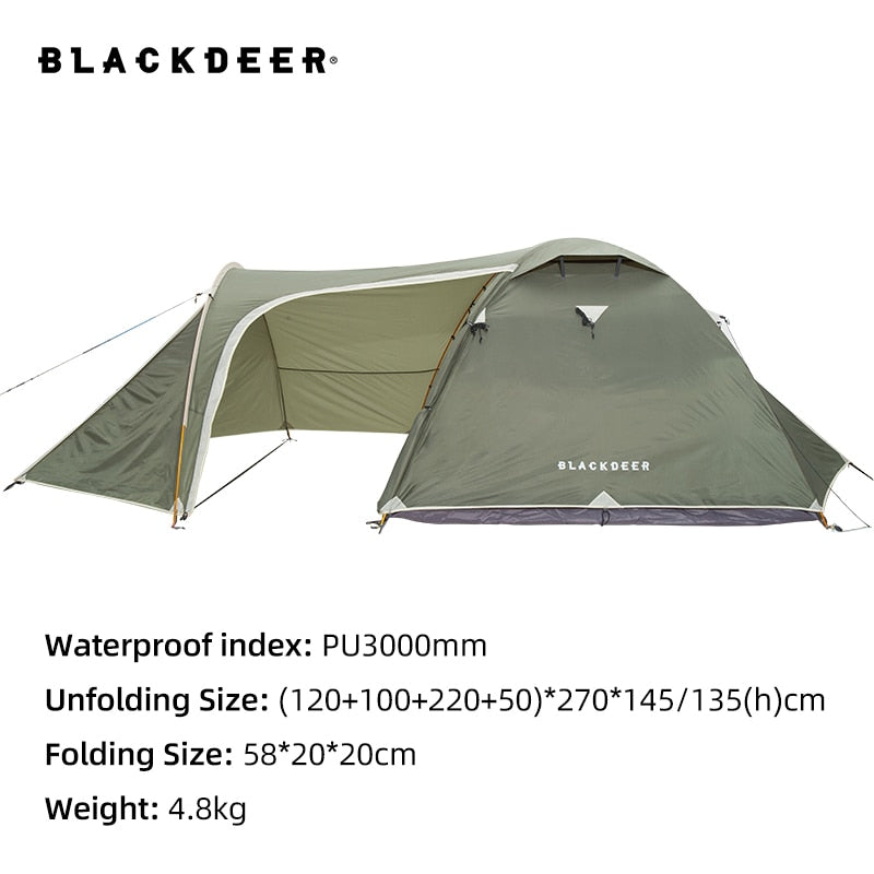 Blackdeer Archeos 2-3 People Backpacking Tent Outdoor Camping 4 Season Winter Skirt Tent Double Layer Waterproof Hiking Survival