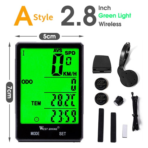 WEST BIKING Bicycle Cycling Computer Wireless Wired Waterproof digital Bike Speedometer Odometer with Backlight Bike Stopwatch