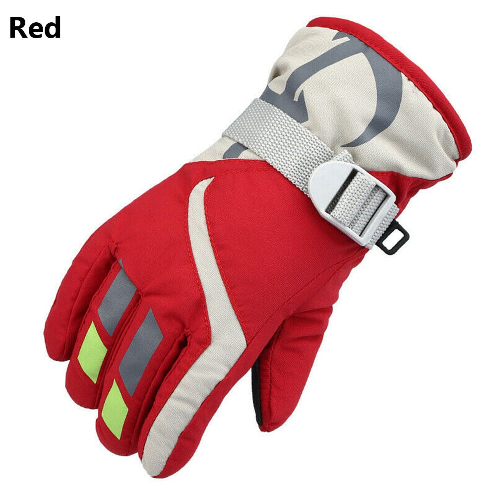 Thermal Ski Gloves Children Kids Winter Fleece Waterproof Warm Child Snowboard Snow Gloves 3 Fingers for Skiing Riding перчатки