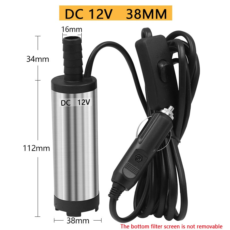 12V DC Diesel Fuel Water Oil Car Camping Fishing Submersible Transfer Pump