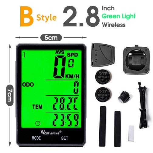 WEST BIKING Bicycle Cycling Computer Wireless Wired Waterproof digital Bike Speedometer Odometer with Backlight Bike Stopwatch