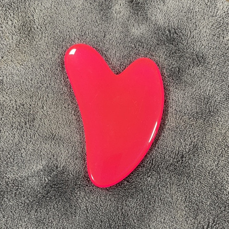 1pc Heart Shape SPA Massage Resin Gua Sha Scraping Massage Scraper Face Massager Acupuncture Guasha Board Massager for Face Tool