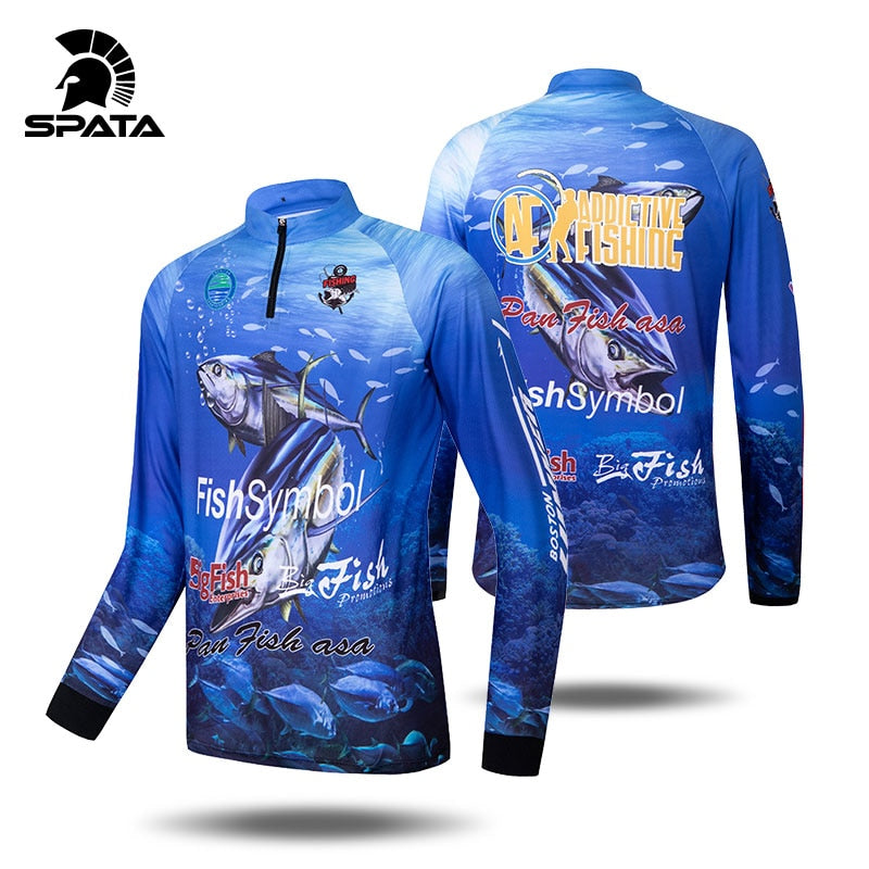 2022 New SPATA Fishing Shirts Long Sleeve Jersey Outdoor Sport Fishing Clothing Anti-UV Sun Protection Quick Dry Fishing Clothes