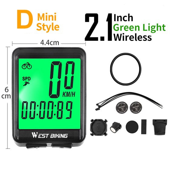 WEST BIKING Bicycle Cycling Computer Wireless Wired Waterproof digital Bike Speedometer Odometer with Backlight Bike Stopwatch