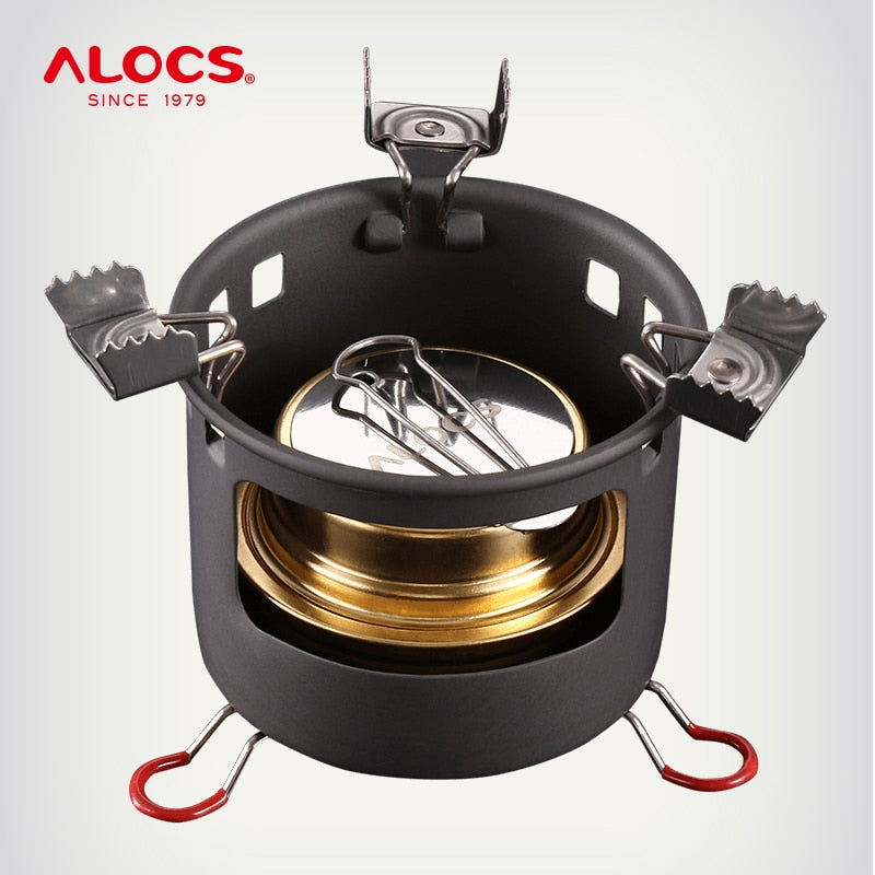 ALOCS CS-B02 CS-B13 Compact Mini Spirit Burner Alcohol Stove with Stand for Outdoor Backpacking Hiking Camping Furnace