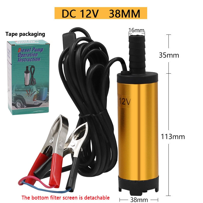 12V DC Diesel Fuel Water Oil Car Camping Fishing Submersible Transfer Pump