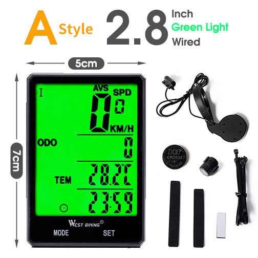 WEST BIKING Bicycle Cycling Computer Wireless Wired Waterproof digital Bike Speedometer Odometer with Backlight Bike Stopwatch