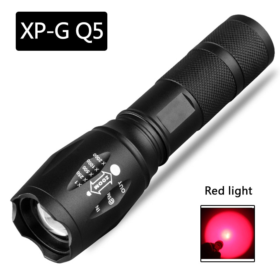 XM-L2 U3 T6 Tactical Led Flashlight Zoomable Waterproof Torch White Yellow Red Green Blue 6 Colors Uv Light Lantern for Camping