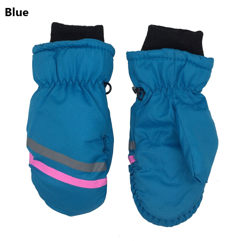 Thermal Ski Gloves Children Kids Winter Fleece Waterproof Warm Child Snowboard Snow Gloves 3 Fingers for Skiing Riding перчатки