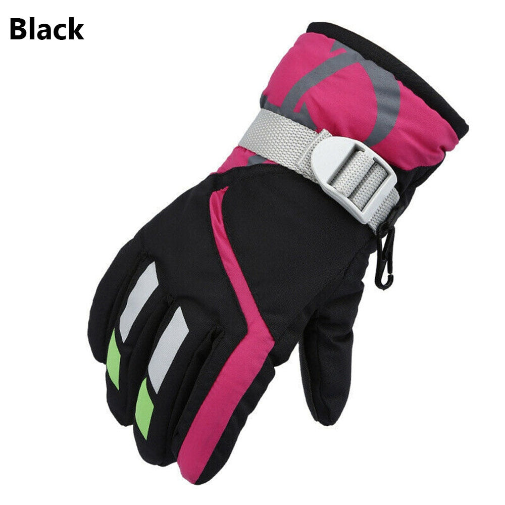 Thermal Ski Gloves Children Kids Winter Fleece Waterproof Warm Child Snowboard Snow Gloves 3 Fingers for Skiing Riding перчатки