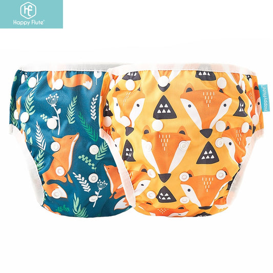 HappyFlute 2Pcs/Pack Baby Swim Diaper Waterproof Adjustable Cloth Diapers Swimwear for Kids  Pool Pant Swimming Lessons/Holiday