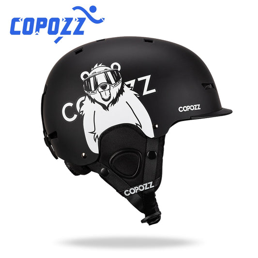 COPOZZ New Ski helmet Cartoons Half-covered Anti-impact Safety Helmet Cycling Ski Snowboard Sports Helmet For Adult and Kids