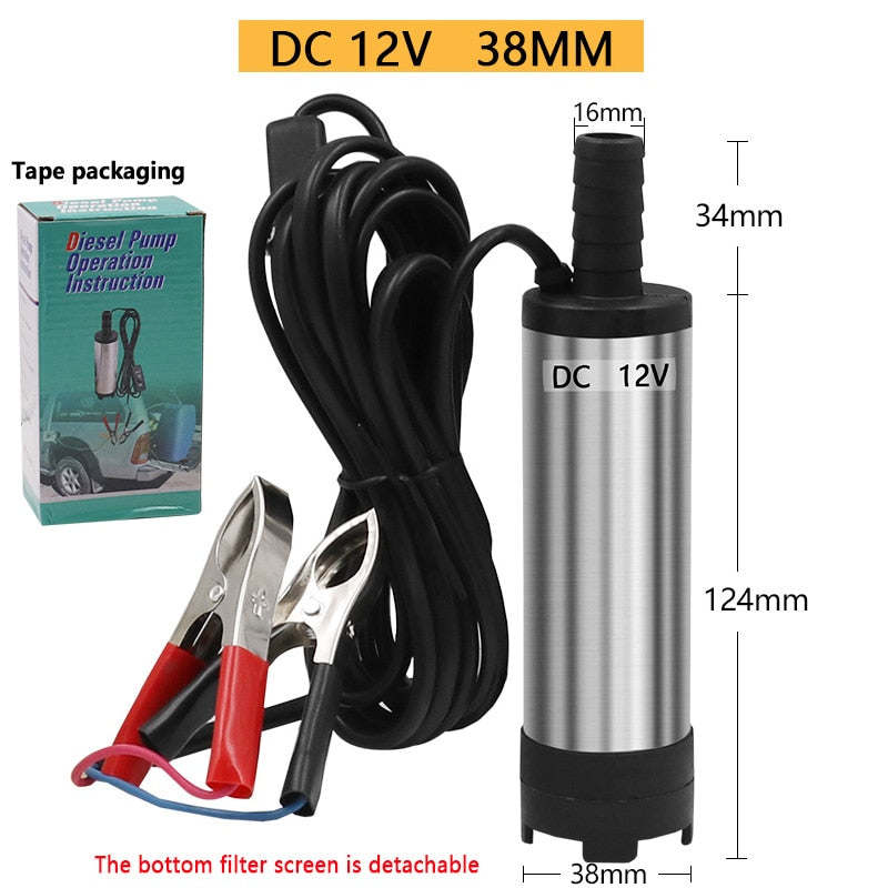 12V DC Diesel Fuel Water Oil Car Camping Fishing Submersible Transfer Pump