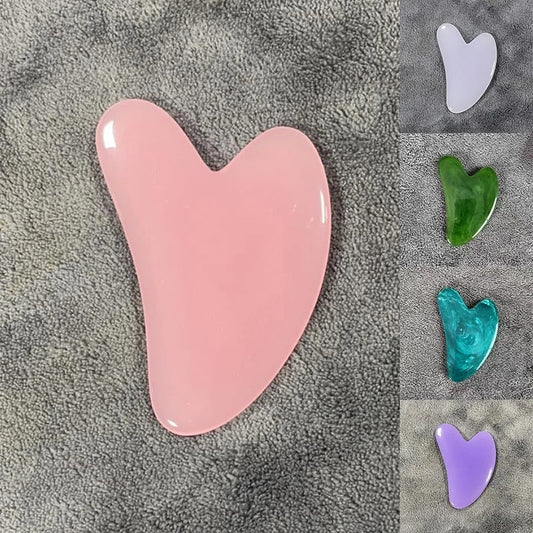 1pc Heart Shape SPA Massage Resin Gua Sha Scraping Massage Scraper Face Massager Acupuncture Guasha Board Massager for Face Tool