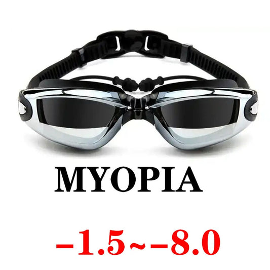 2021 Adult Myopia Swimming Goggles Earplug Professional Pool Glasses Anti Fog Men Women Optical Waterproof Eyewear Wholesale