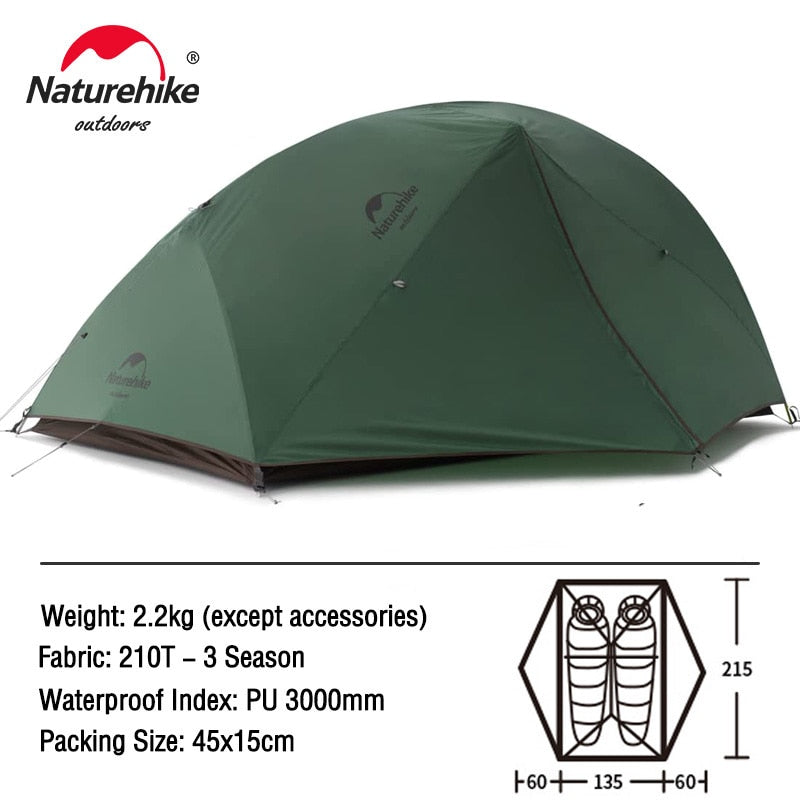 Naturehike Star River 2 Tent 2 Person Ultralight Waterproof Camping Tent Double Layer 4 Seasons Tent Outdoor Travel Hiking Tent