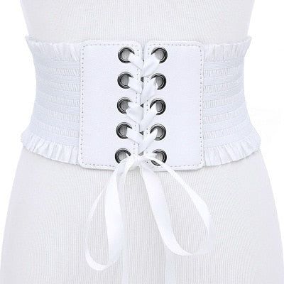 Fashion Corset Wide Belts Faux Leather Slimming Body Shaping Girdle Belt for Women Elastic Tight High Waist for Daily Wear