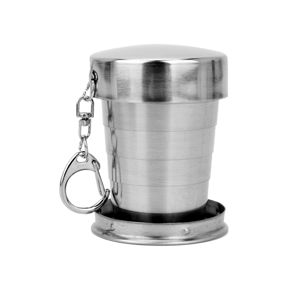 Portable Stainless Steel Foldable Cup 75ml/150ml/250ml Outdoor Travel Collapsible Coffee Mug Telescopic  Hiking Camping Water