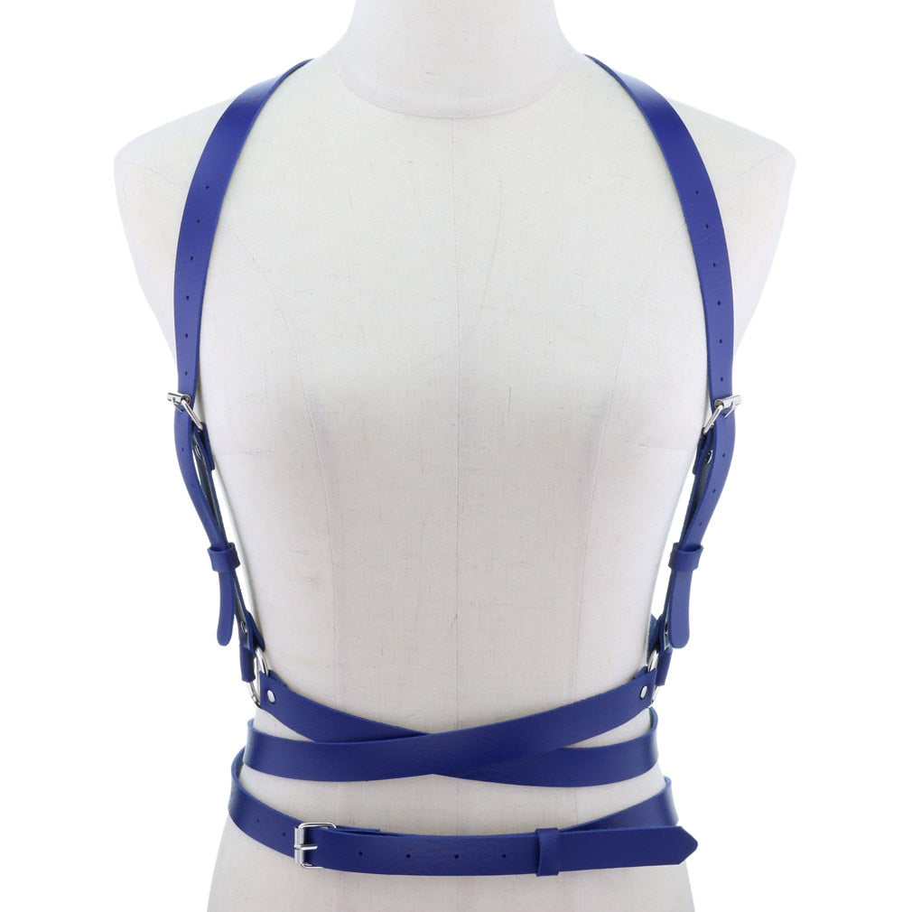 European and American  PU Corset Waist Belt Chest Strap Strap Personality Trend Body Harness Strap Sexy Sling Punk Gothic Belt