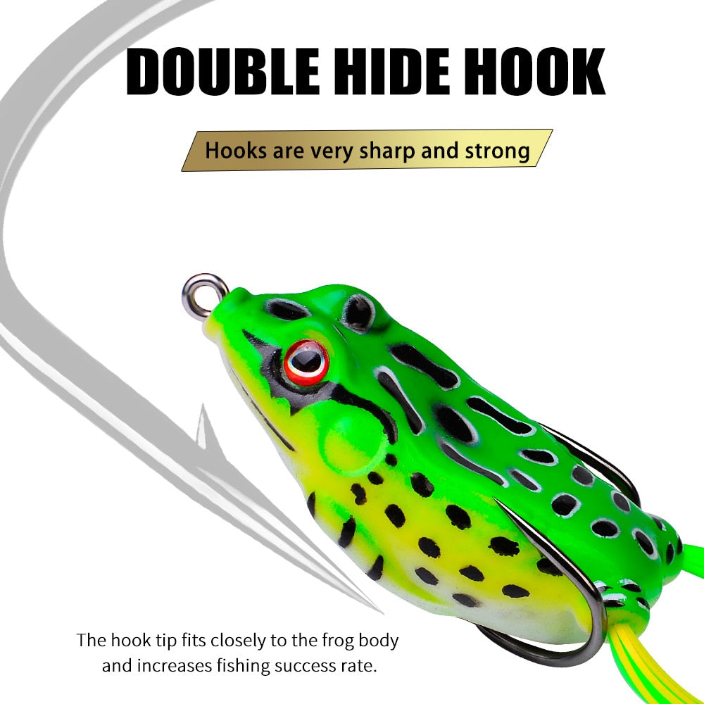 1 Pcs 5G 8G 13G 15G Frog Lure Soft Tube Bait Plastic Fishing Lure with Fishing Hooks Topwater Ray Frog Artificial 3D Eyes