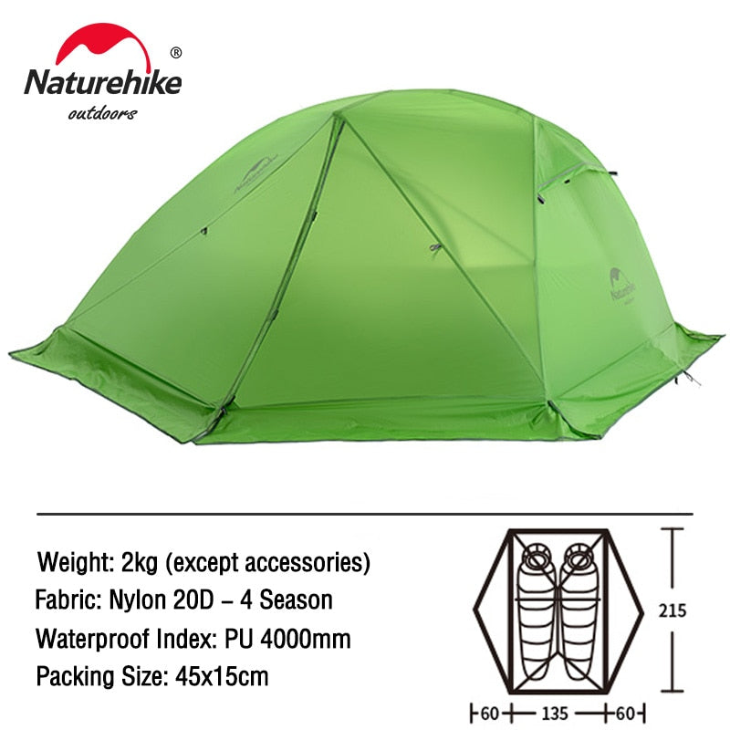 Naturehike Star River 2 Tent 2 Person Ultralight Waterproof Camping Tent Double Layer 4 Seasons Tent Outdoor Travel Hiking Tent