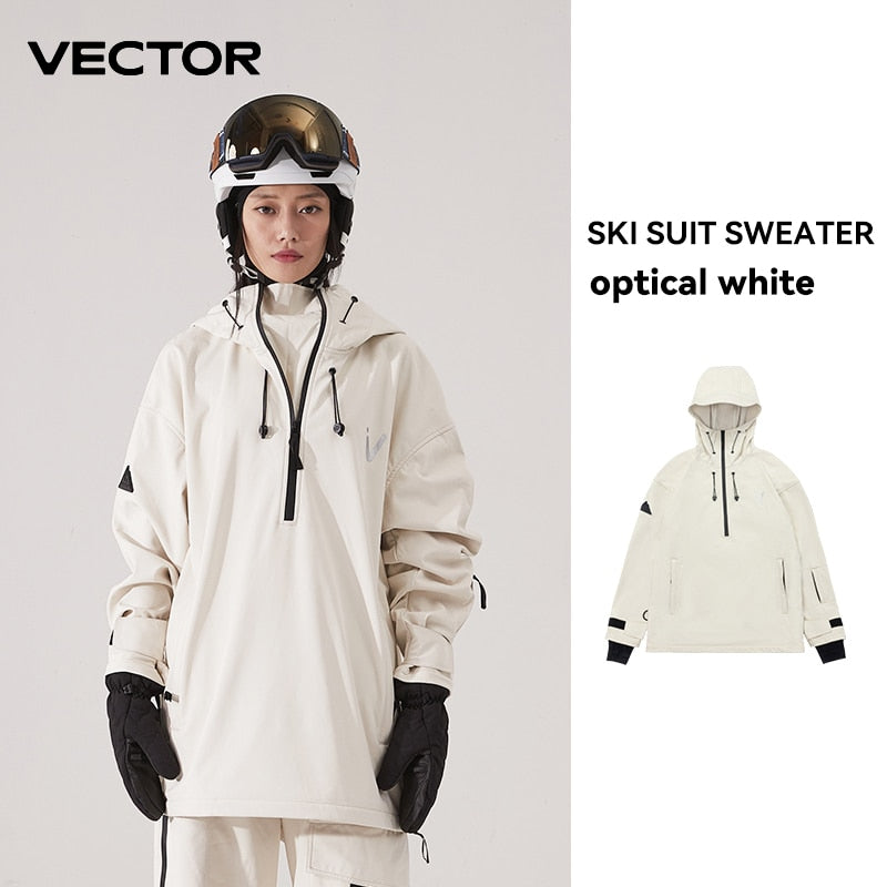 Men Women Solid Color Ski Jacket Ski Pants Warm Windproof Winter Overalls Hoodie Waterproof Outdoor Sports Clothing Snowboard