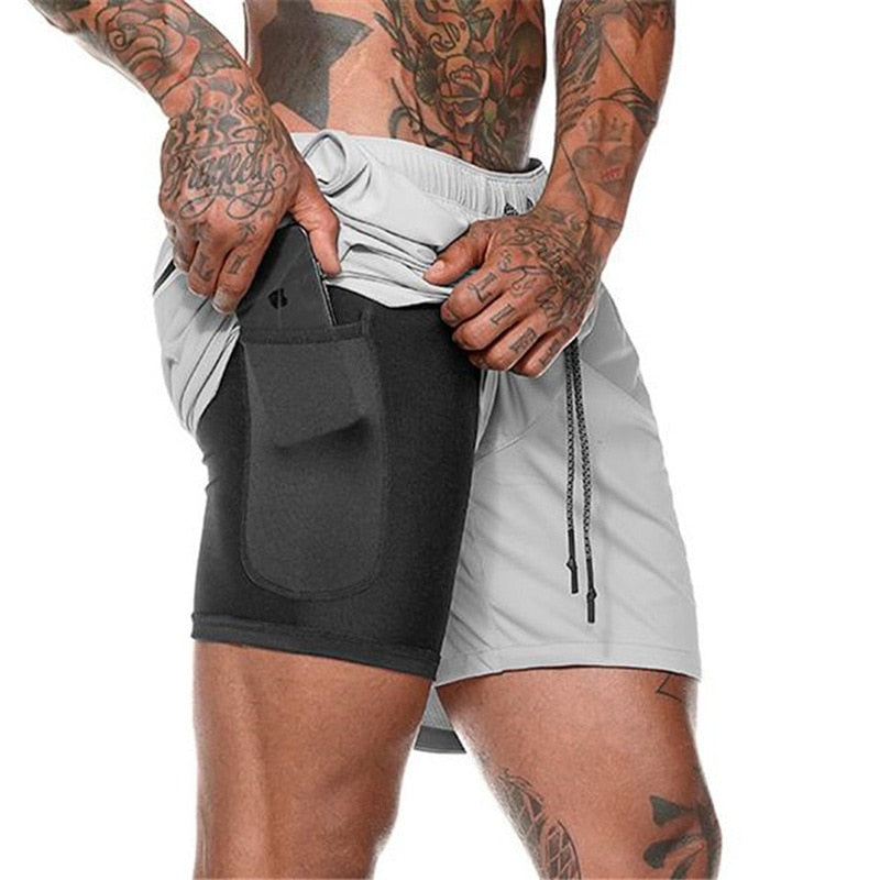 2022 Sport Shorts Men Sportswear Double-deck Running Shorts 2 In 1 Beach Bottoms Summer Gym Fitness Training Jogging Short Pants