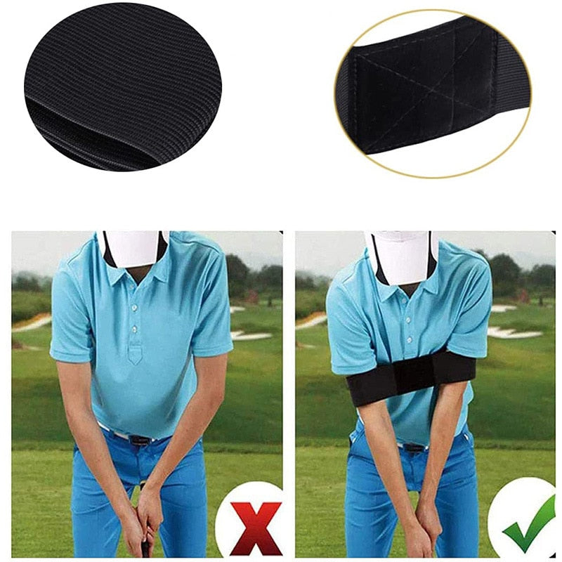 Hot Sale Professional Elastic Golf Swing Trainer Arm Band Belt Gesture Alignment Training Aid for Practicing Guide