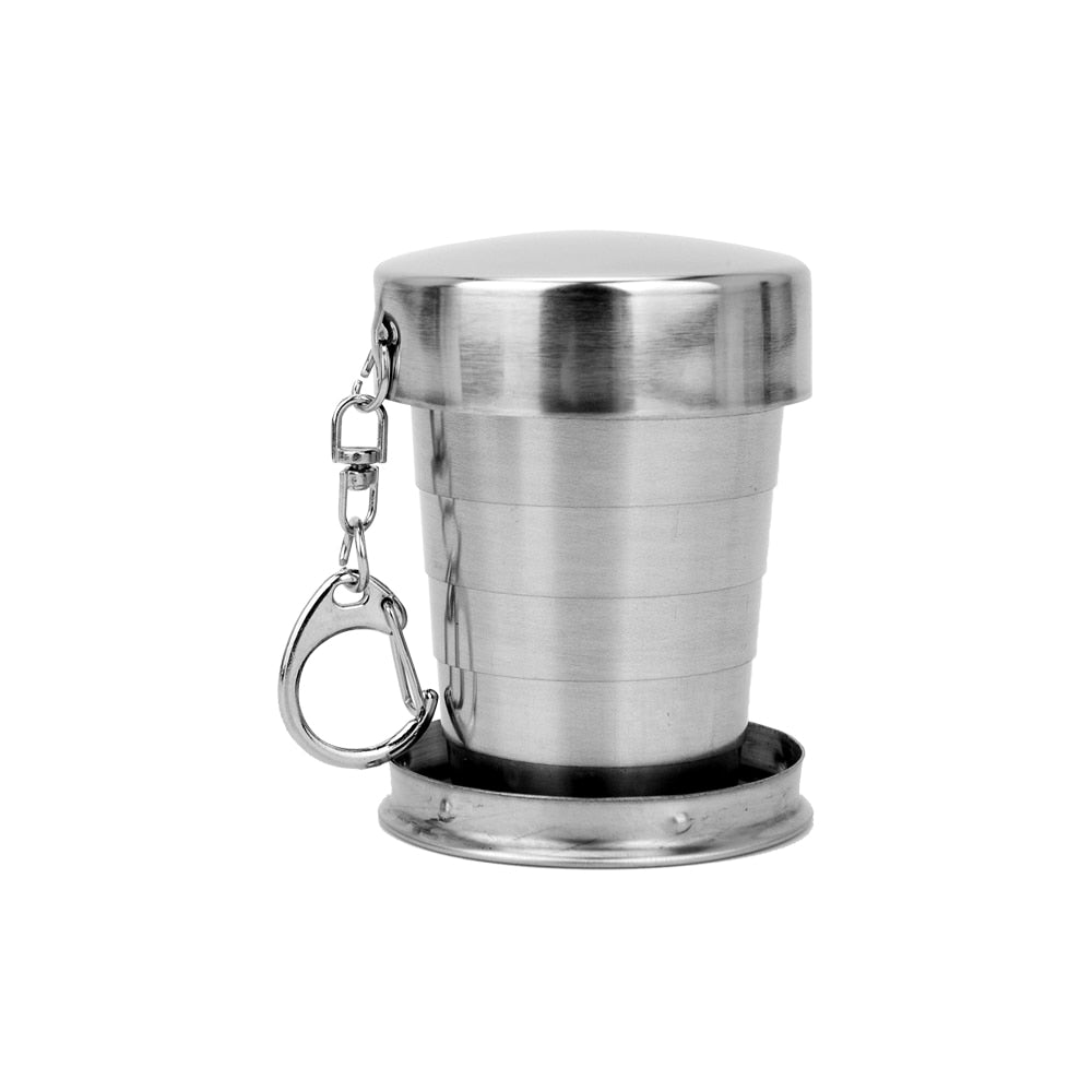 Portable Stainless Steel Foldable Cup 75ml/150ml/250ml Outdoor Travel Collapsible Coffee Mug Telescopic  Hiking Camping Water