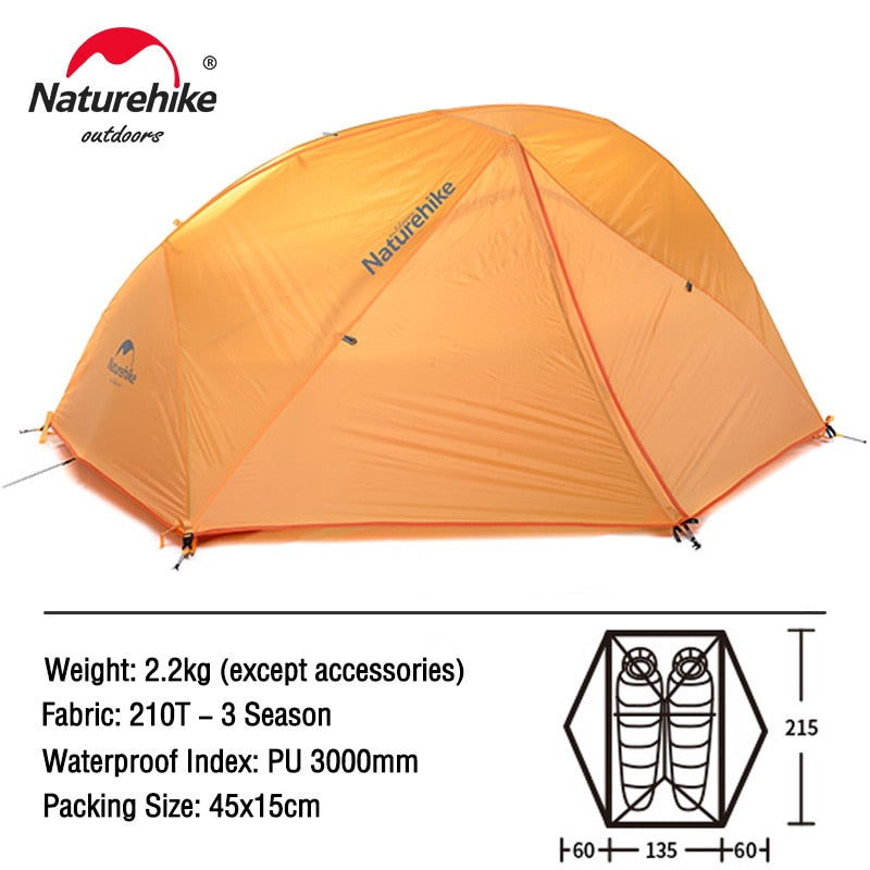 Naturehike Star River 2 Tent 2 Person Ultralight Waterproof Camping Tent Double Layer 4 Seasons Tent Outdoor Travel Hiking Tent