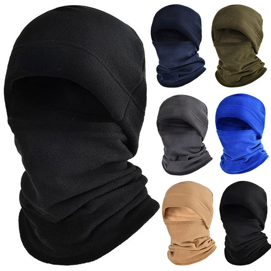 Winter Fleece Hat and Scarf Set Thermal Head Cover  Tactical Warm Balaclava Face Mask Neck Warmer Sport Cycling Ski Scarf Hat