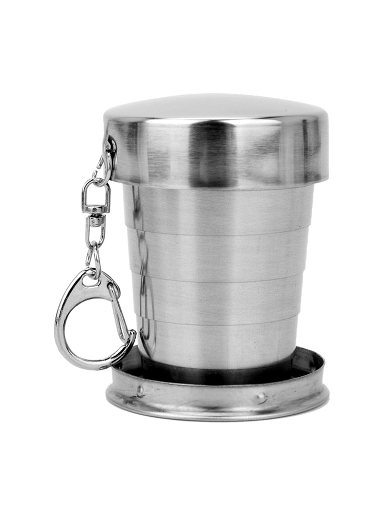 Portable Stainless Steel Foldable Cup 75ml/150ml/250ml Outdoor Travel Collapsible Coffee Mug Telescopic  Hiking Camping Water