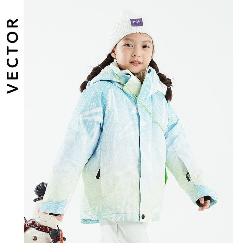 VECTOR Ski Professional Children's Ski Jacket Pants Warm Waterproof Boys Girls Outdoor Skiing Snowboarding Winter Ski Kids Set