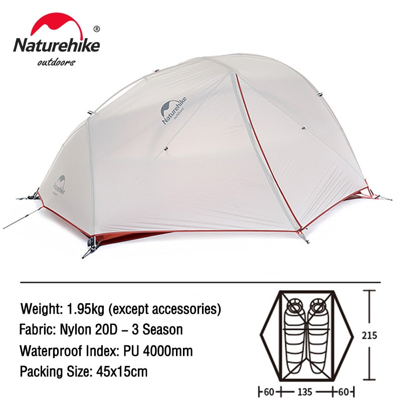 Naturehike Star River 2 Tent 2 Person Ultralight Waterproof Camping Tent Double Layer 4 Seasons Tent Outdoor Travel Hiking Tent