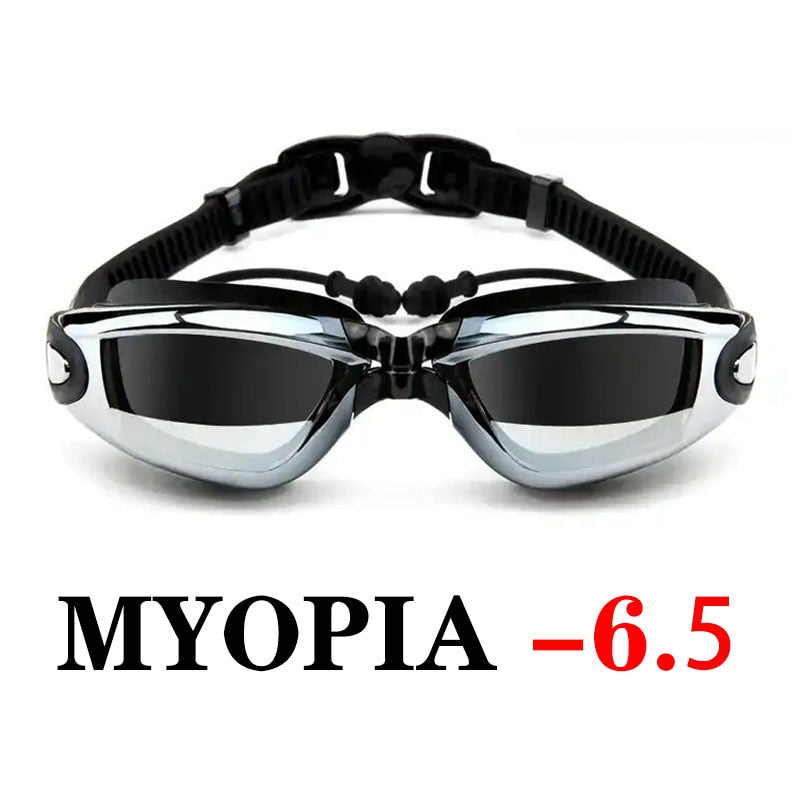 2021 Adult Myopia Swimming Goggles Earplug Professional Pool Glasses Anti Fog Men Women Optical Waterproof Eyewear Wholesale