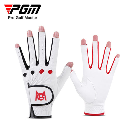 2pcs PGM Professional Elastic Lycra Women Golf Gloves Non-slip Wear-resistant Breathable High Fingerless Sports Golf Gloves