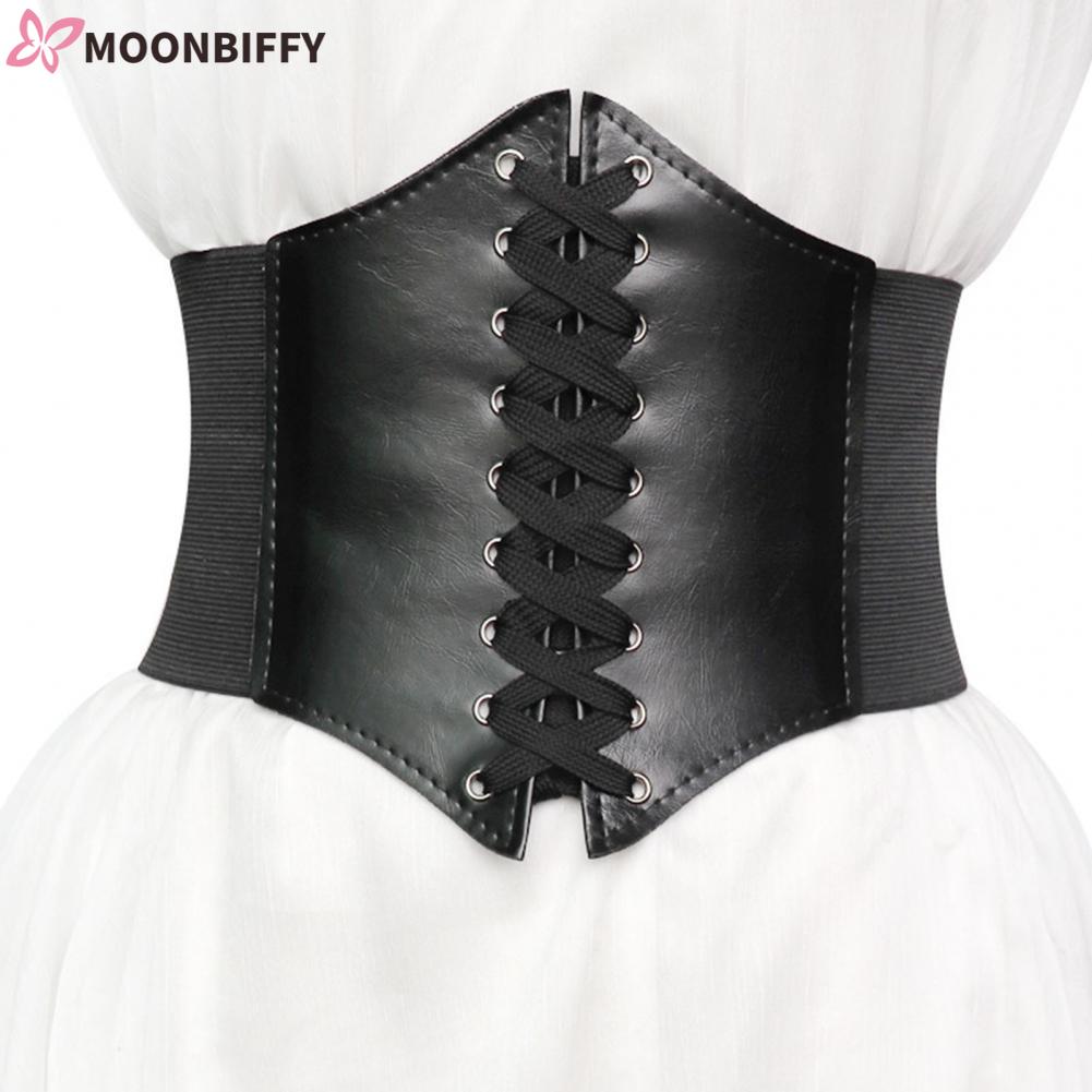 Fashion Corset Wide Belts Faux Leather Slimming Body Shaping Girdle Belt for Women Elastic Tight High Waist for Daily Wear