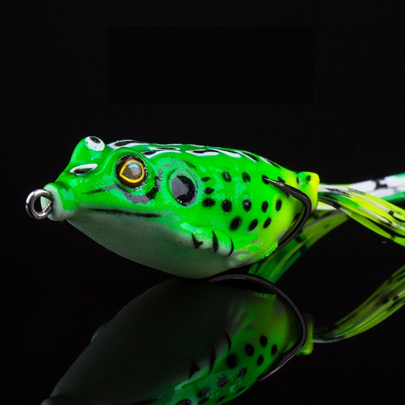 1 Pcs 5G 8G 13G 15G Frog Lure Soft Tube Bait Plastic Fishing Lure with Fishing Hooks Topwater Ray Frog Artificial 3D Eyes