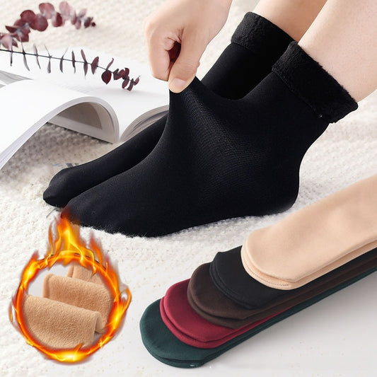 1Pairs Women Winter Warm Thicken Thermal Socks Soft Casual Solid Color Sock Wool Cashmere Home Snow Boots Floor Sock