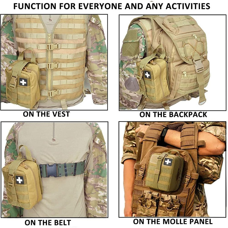 Outdoor First Aid Kit Tactical Molle Medical Bag Military EDC Waist Pack Hunting Camping Climbing Emergency Survival Bag