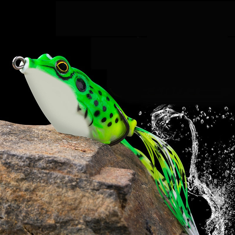 1 Pcs 5G 8G 13G 15G Frog Lure Soft Tube Bait Plastic Fishing Lure with Fishing Hooks Topwater Ray Frog Artificial 3D Eyes